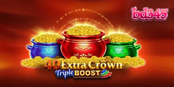 40 Extra Crown Triple Boost Golden Coins Link স্লট গেমের রঙিন ইন্টারফেস এবং ফ্রুট থিম